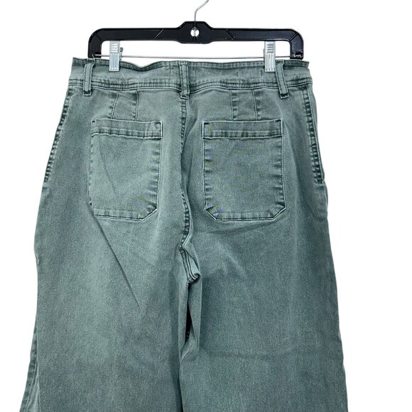 Unpublished Gemma Seawater Wide Leg Jeans 32 Green Cotton/Spandex Womens Casual - Picture 9 of 12